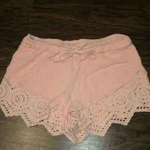 Peach Lace Shorts
